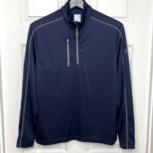Callaway Opti-Dri 1/2 Zip Golf Pullover Size Medium Navy Blue with Grey Details